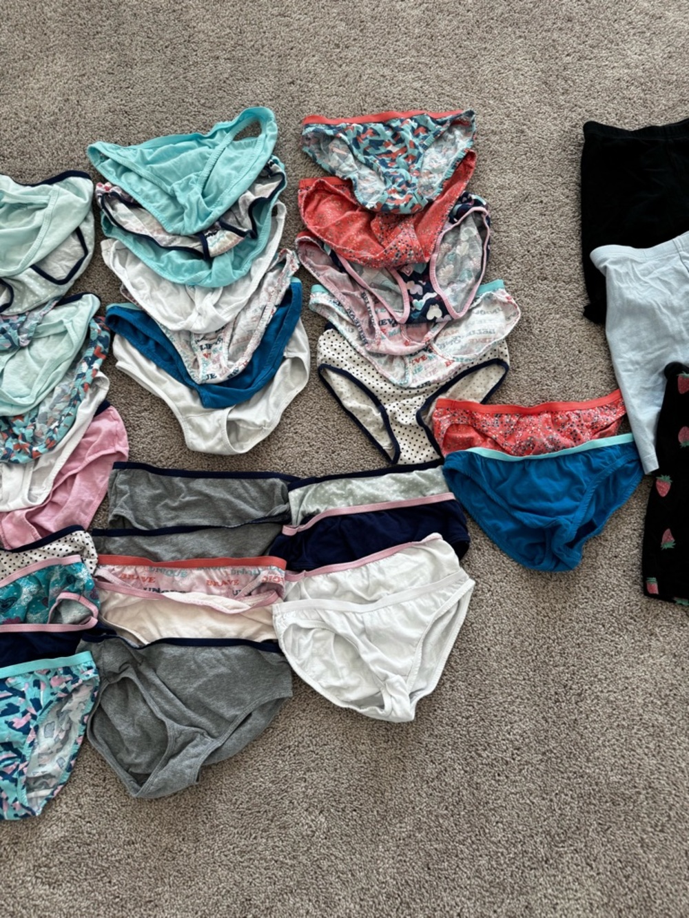 46 pairs girls underwear size 12 and 3 pairs shorts size large lot bundle